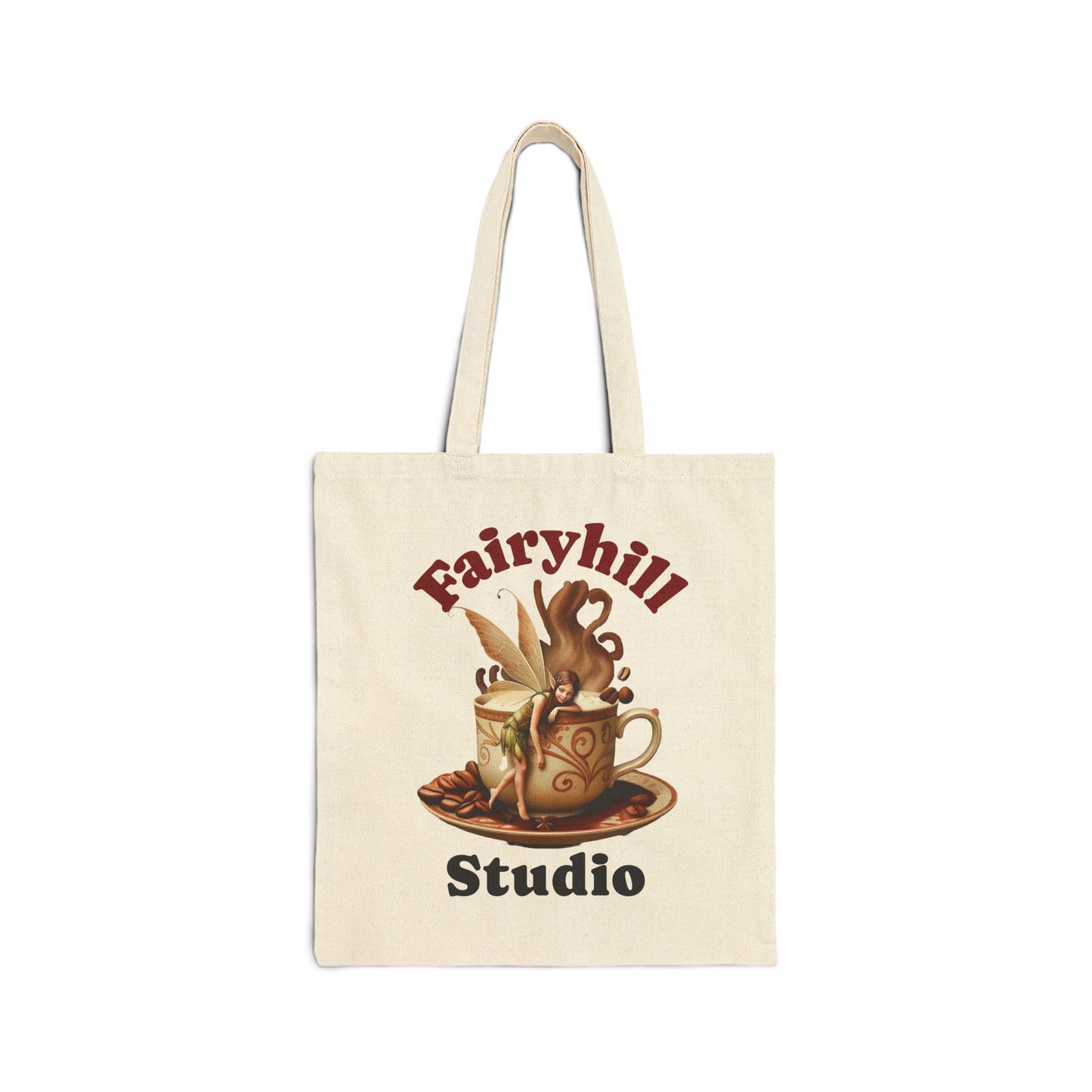 Colorful Coffee Fairy Tote Bag, Eco-Friendly Canvas Bag, Reusable Shopping Bag, Artsy Gift for Nature Lovers, Stylish Handbag