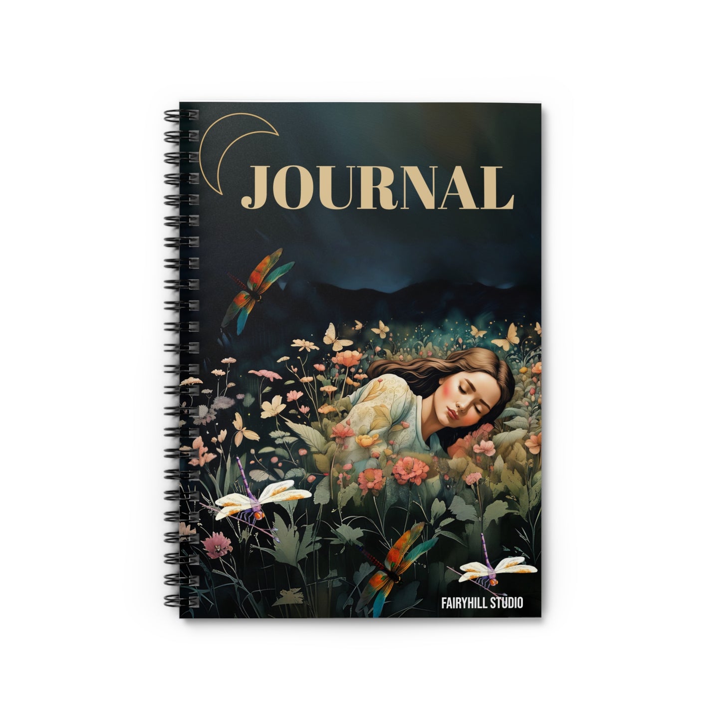 Spiral Notebook - Midnight Fairy Garden Art