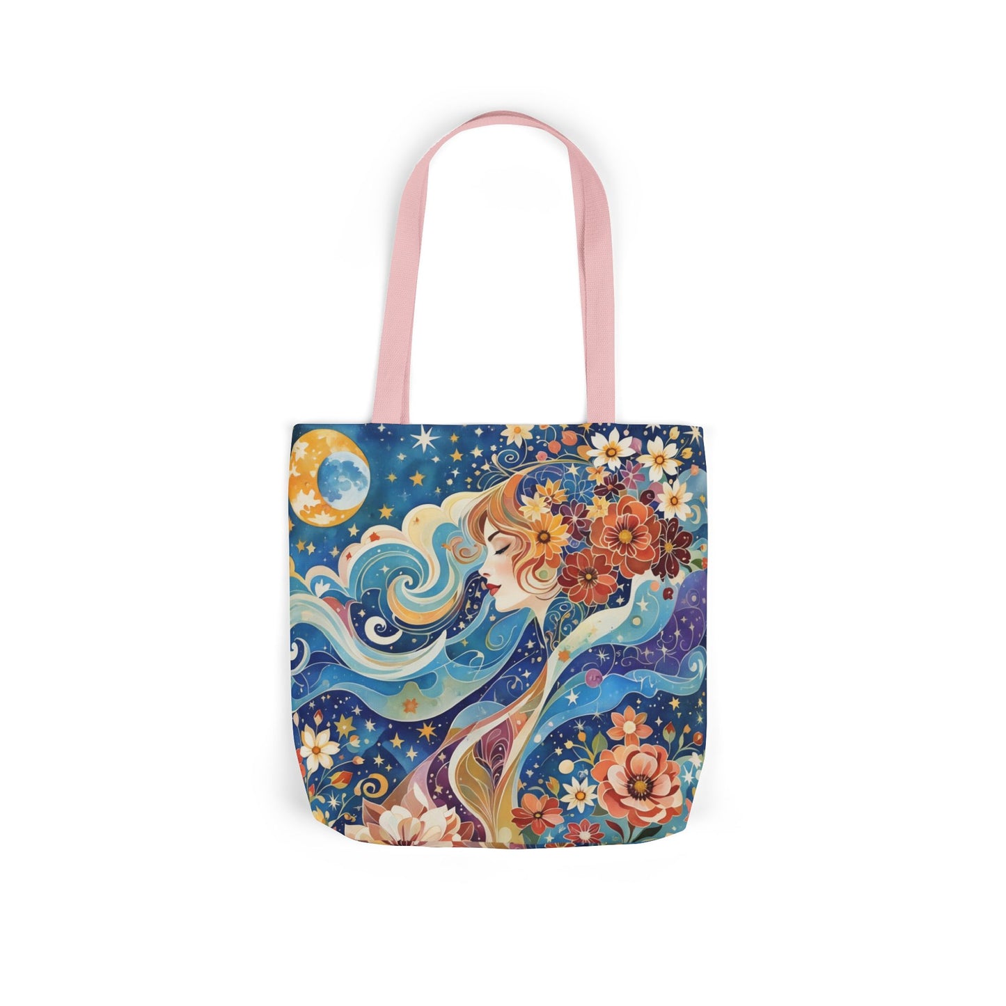 Colorful Galaxy-Inspired Canvas Tote Bag - Perfect for Beach Days, Eco-Friendly Shopping, and Summer Fun!