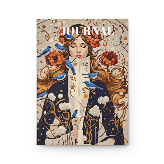 Hardcover Journal Blue Birds in Winter
