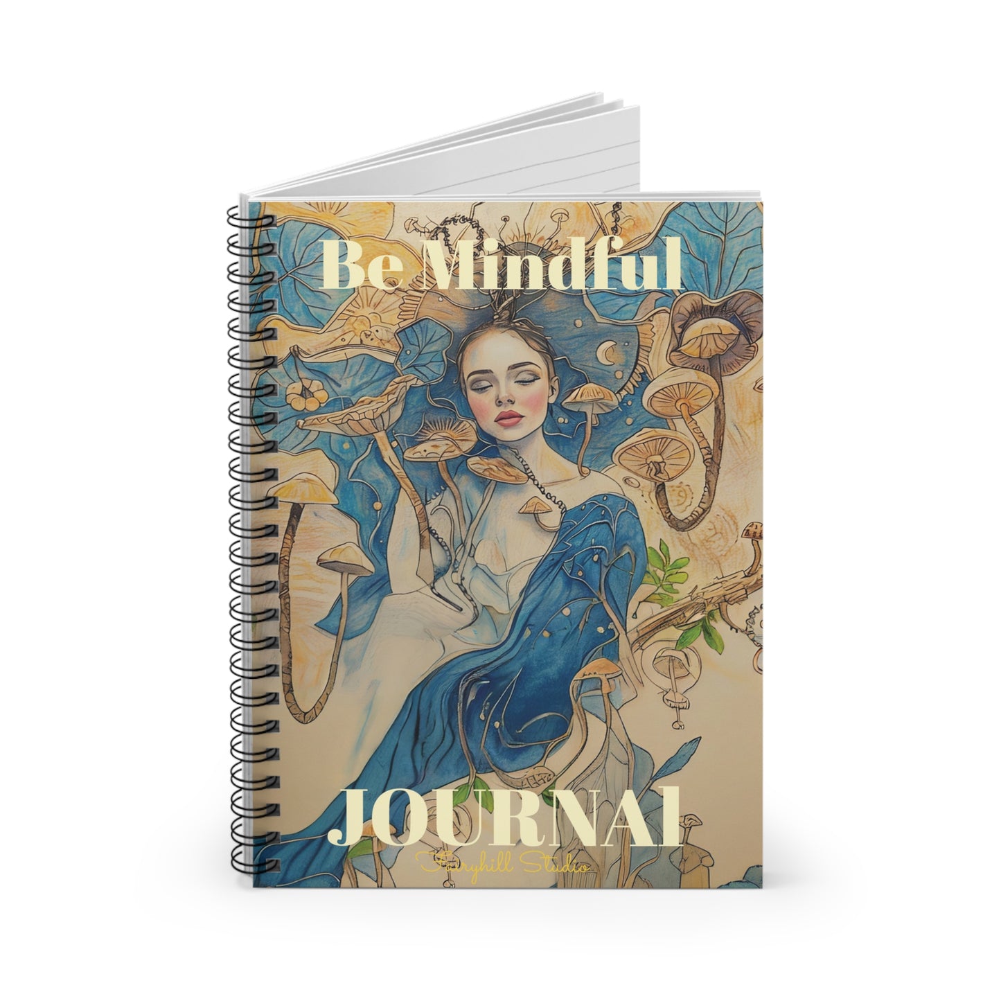 Spiral Notebook - Be Mindful Mushroom art Journal
