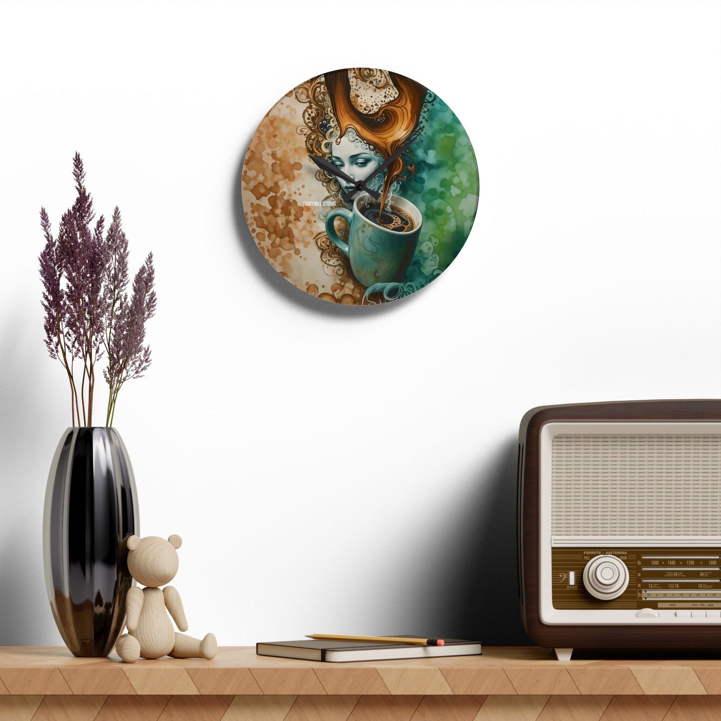 Wall Clock - Coffee Time / Art Design