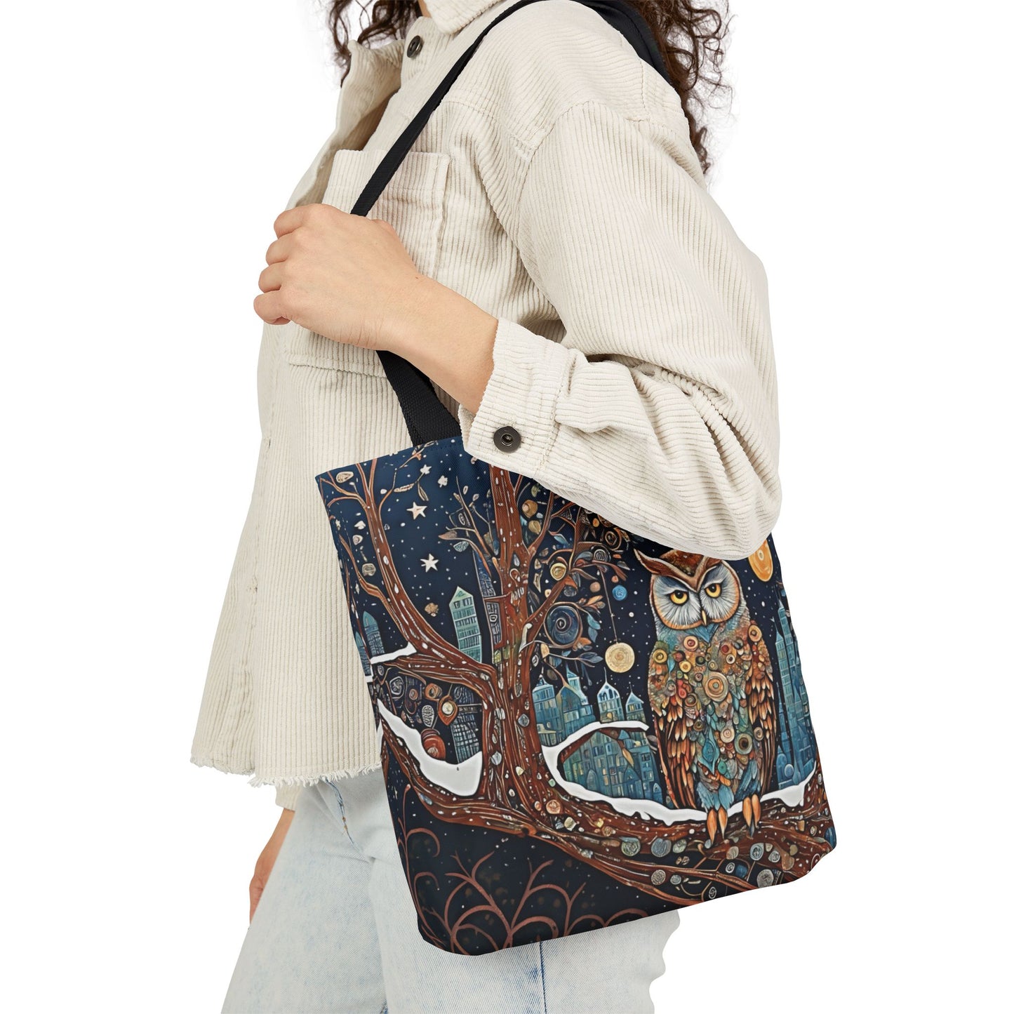 Colorful Night Owl-Inspired Canvas Tote Bag - Perfect for Beach Days, Eco-Friendly Shopping, and Summer Fun!