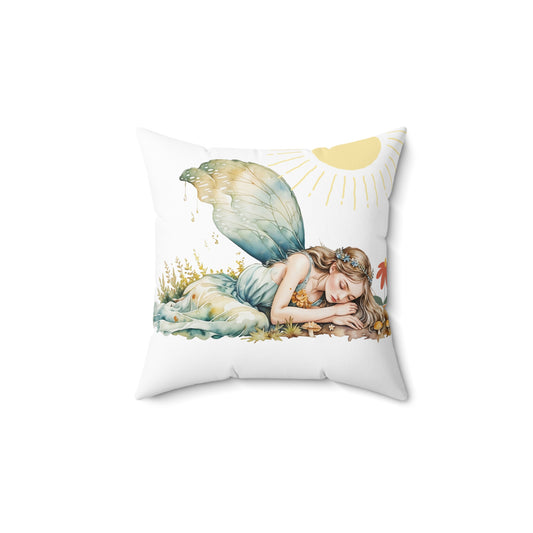 Square Pillow ~Slumbering Fairy  Pillow Art by Fairyhill Studio