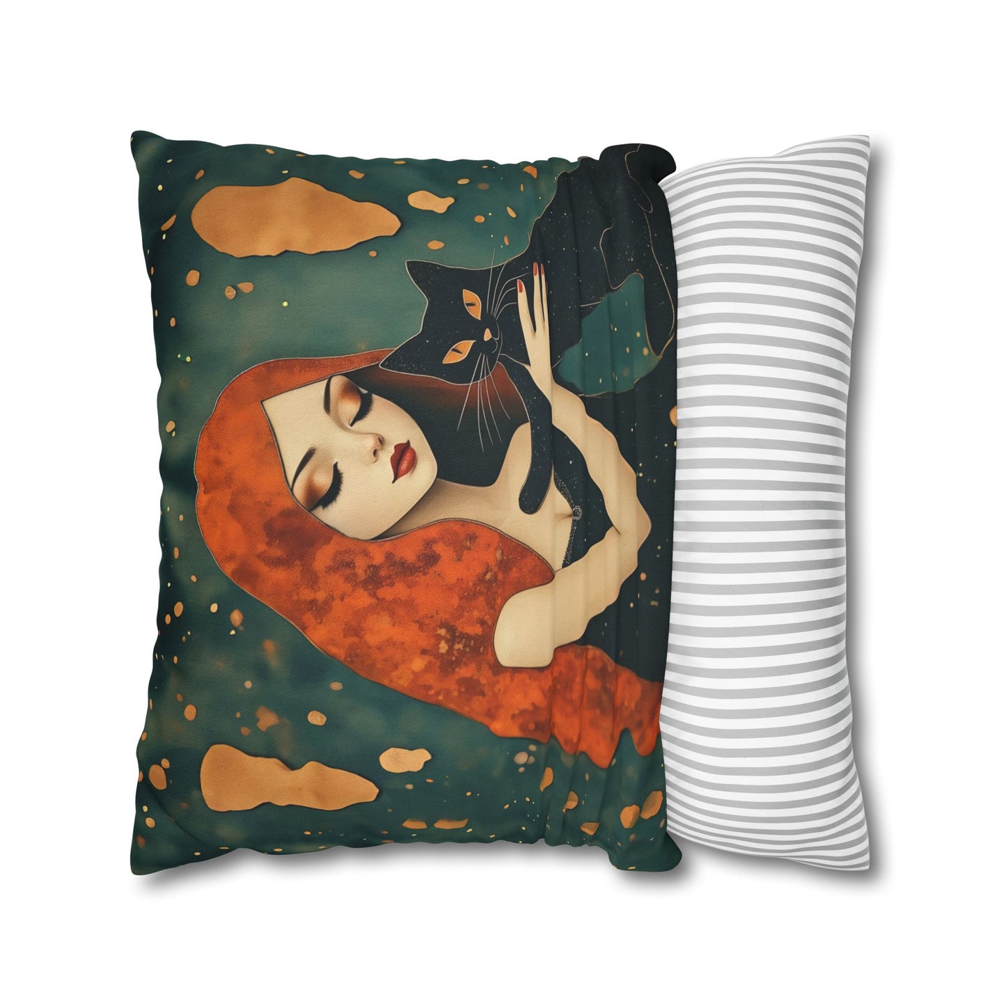 Elegant Cat Art Pillowcase | Decorative Cushion Cover, Home Decor, Gift Idea, Bohemian Style, Christmas Decoration