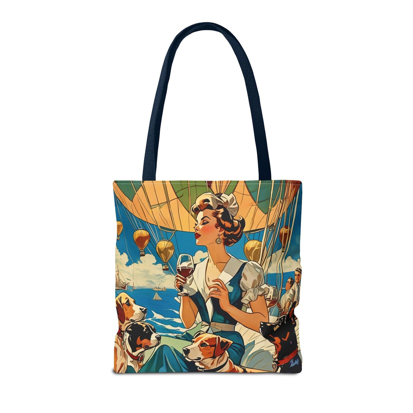 Vintage Hot Air Balloon Dog Lover Tote Bag