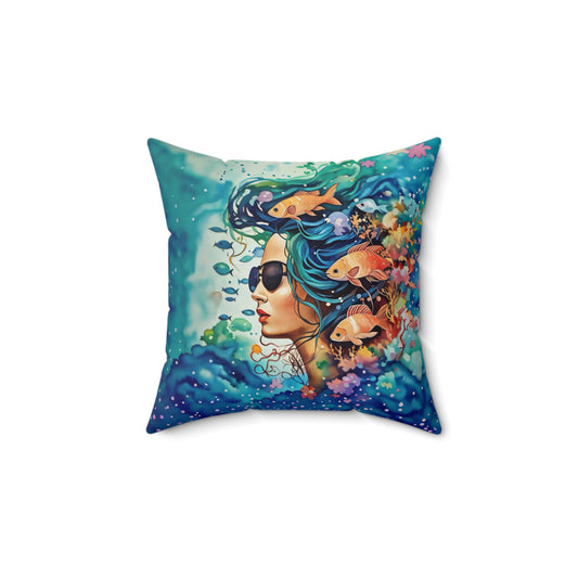 "Perspective is Everything" Square Pillow -  by Fairyhill Studio