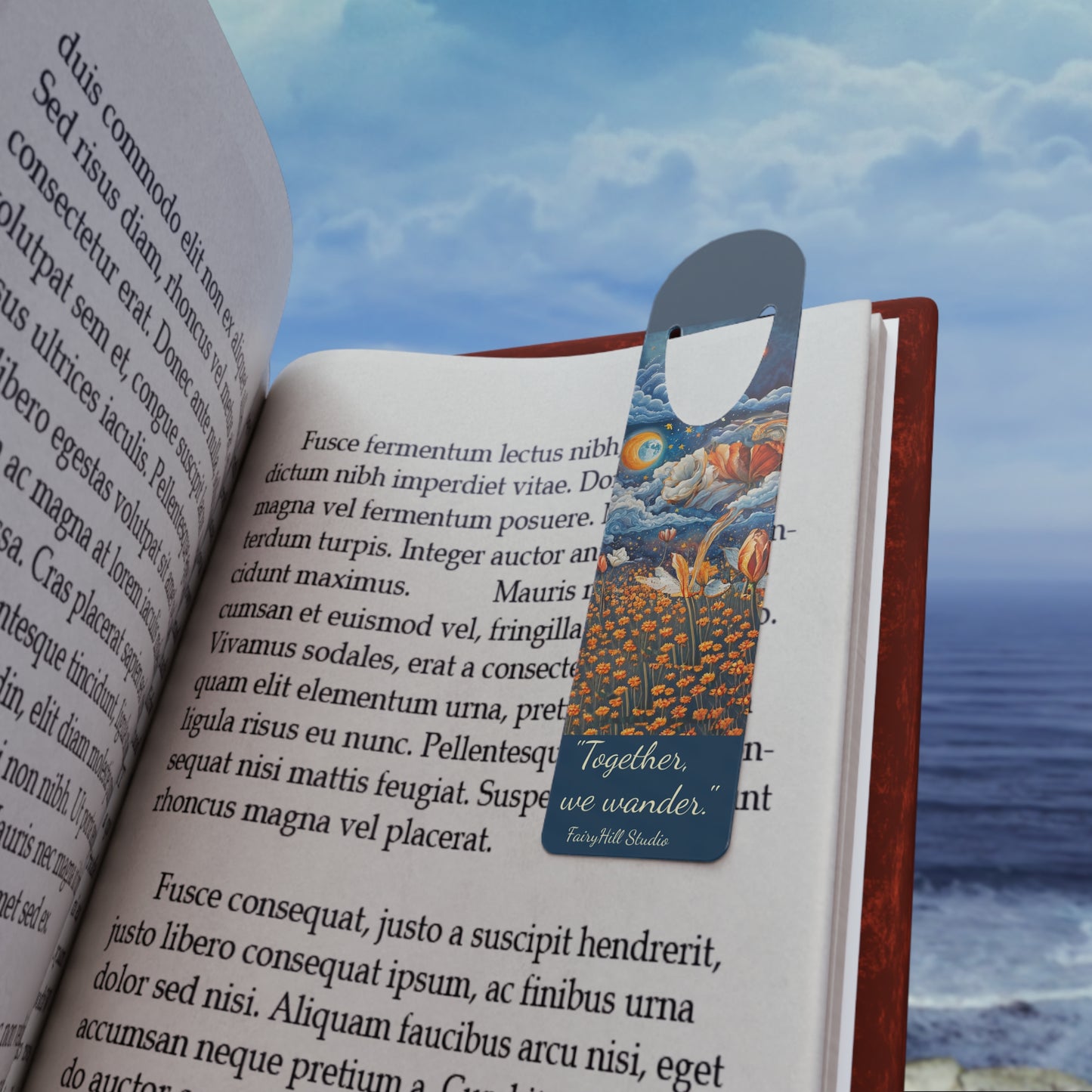 Celestial Tulips Illustration Bookmark, Cute Metal Bookmark, Gift forArt Lovers, Reading Accessory, Book Lover Gift, Unique Gift Idea