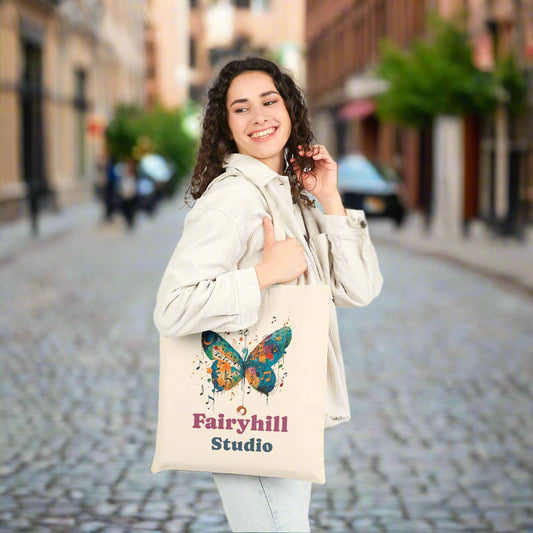 Colorful Butterfly Tote Bag, Eco-Friendly Canvas Bag, Reusable Shopping Bag, Artsy Gift for Nature Lovers, Stylish Handbag