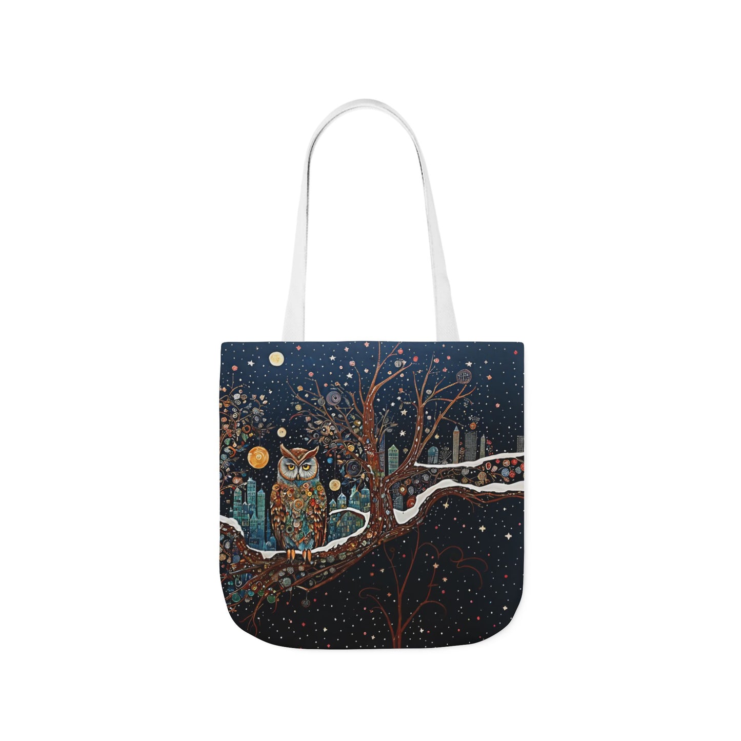 Colorful night Owl -Inspired Canvas Tote Bag - Perfect for Beach Days, Eco-Friendly Shopping, and Summer Fun!