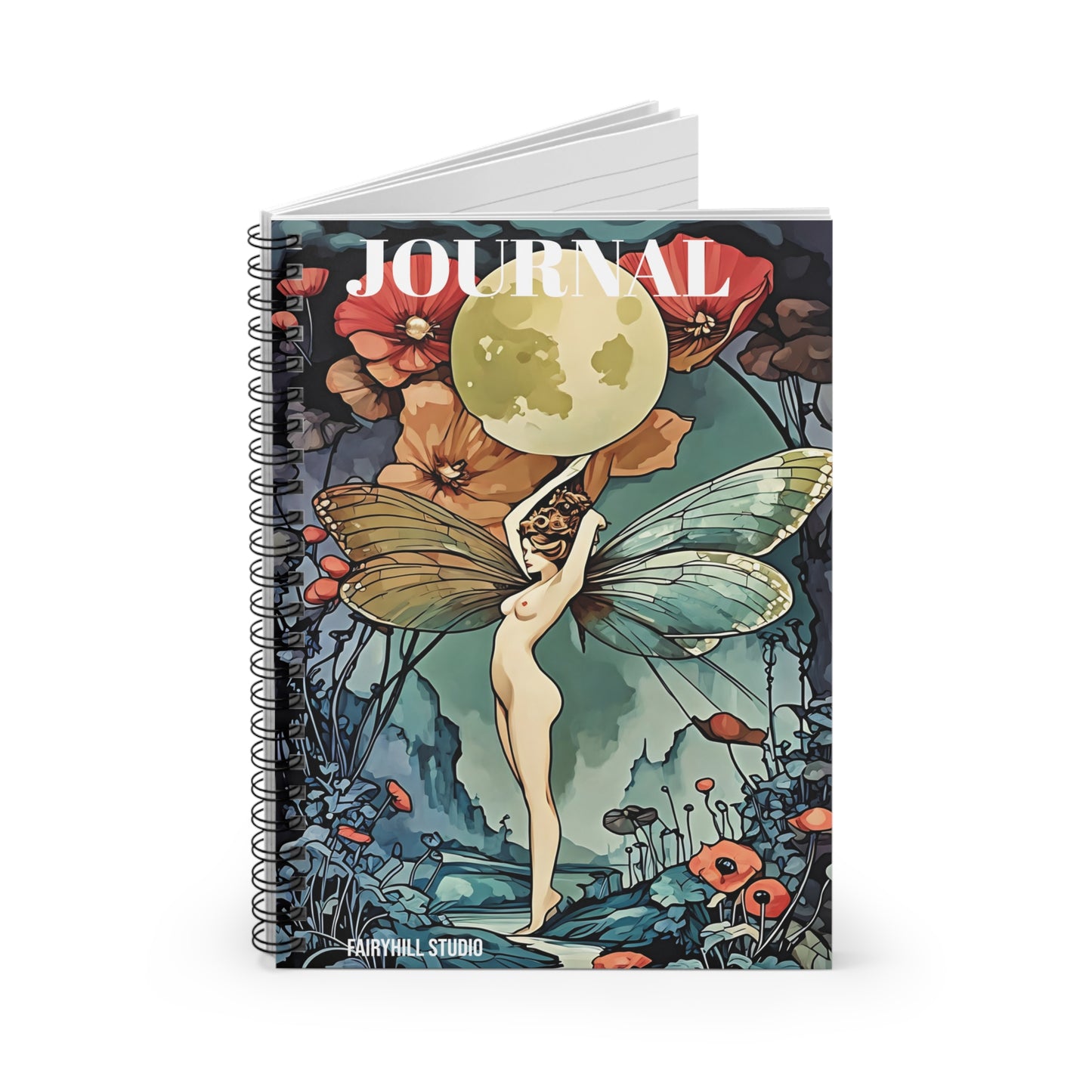Spiral Notebook - Moon Fairy Goddess Scene