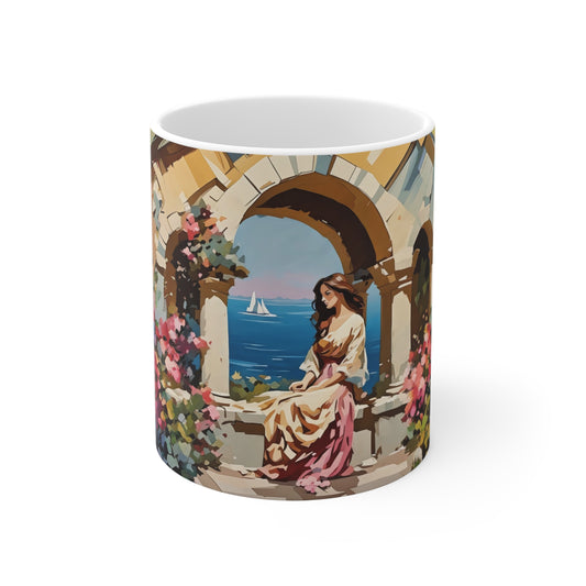 Elegant Floral Art Mug - 11oz Coffee Cup for Coffee Art Lovers