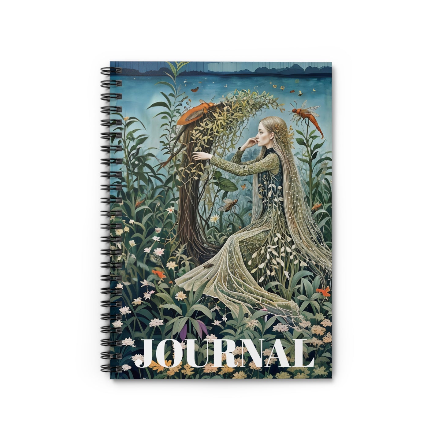 Spiral Notebook - Botanical garden and creatures from folklore and mythology.