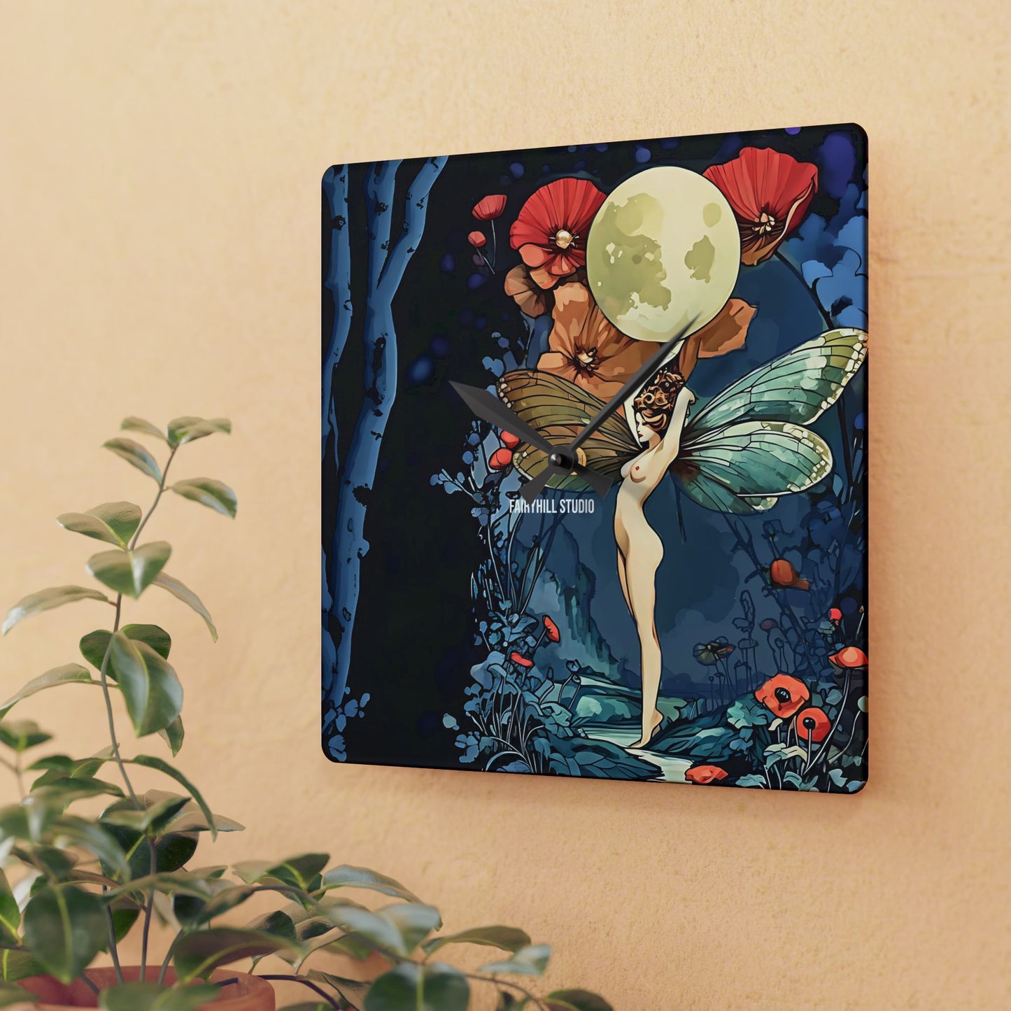Acrylic Wall Clock - Moon fairy