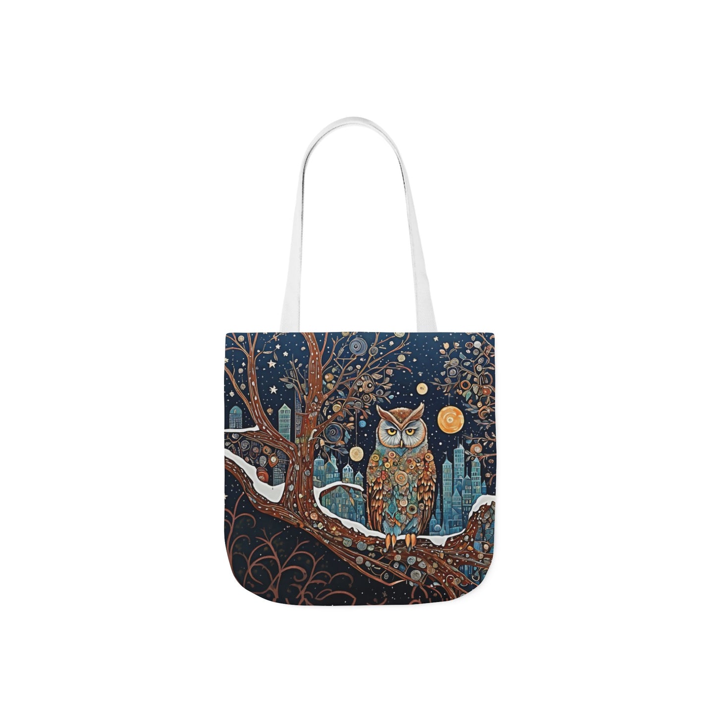 Colorful Night Owl-Inspired Canvas Tote Bag - Perfect for Beach Days, Eco-Friendly Shopping, and Summer Fun!