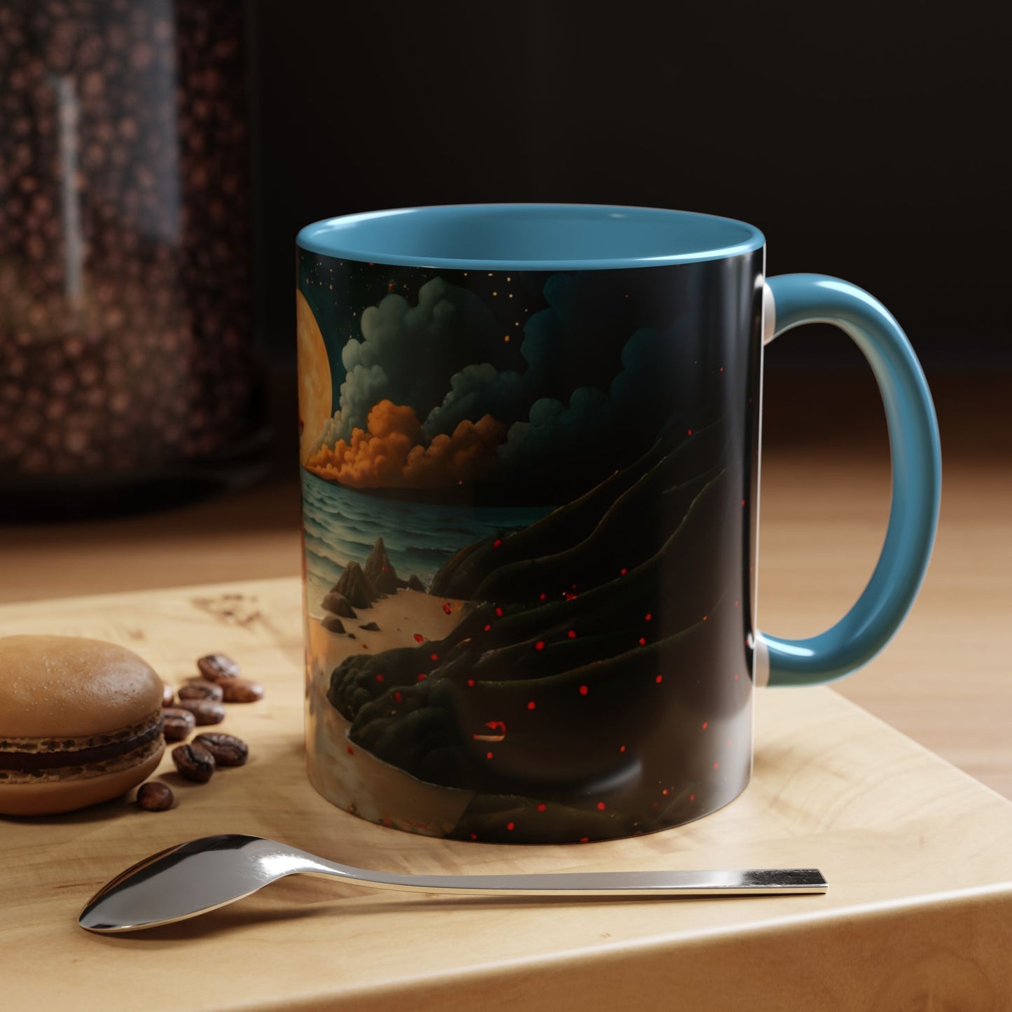 Moon girl wit red hat Art-Themed Coffee Mug - 11 & 15oz Accent Mug for Musroom Fsiry Lovers