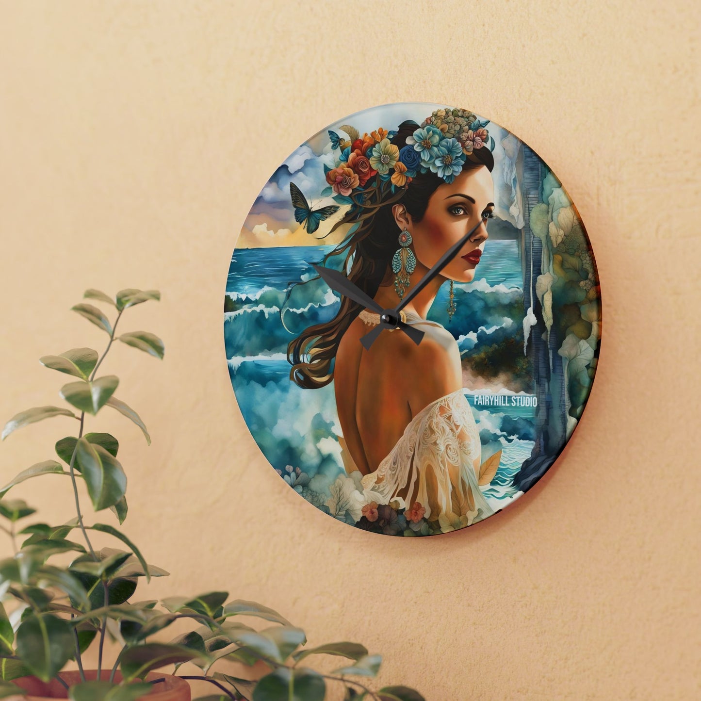 Wall Clock - Beauty in Tropical Paradise Acrylic Wall Clock