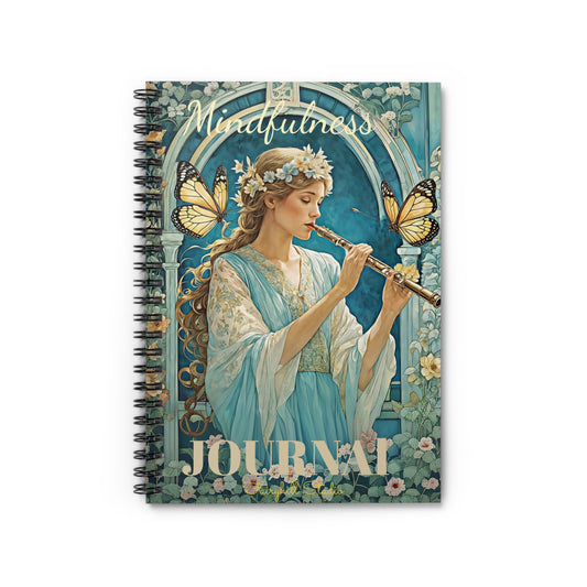 Girl with Butterflies  Spiral Notebook   Art Journal