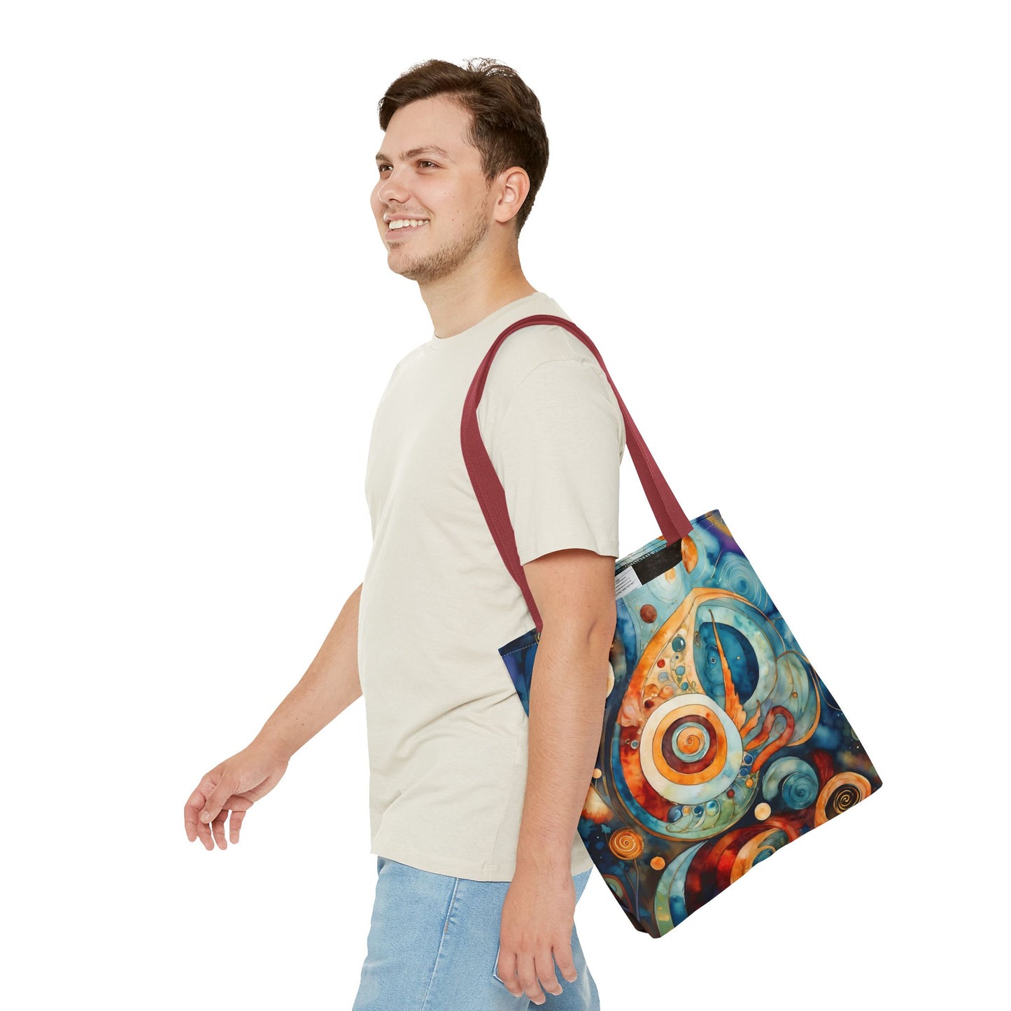 Colorful Circle Canvas Art Tote Bag
