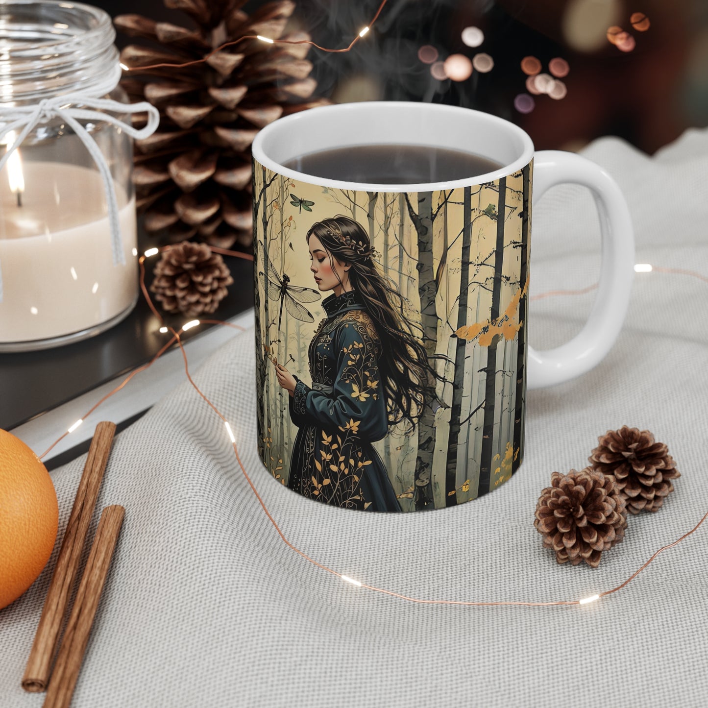 Mug 11oz Princess and Dragonfly Fairy Hill Studio Art