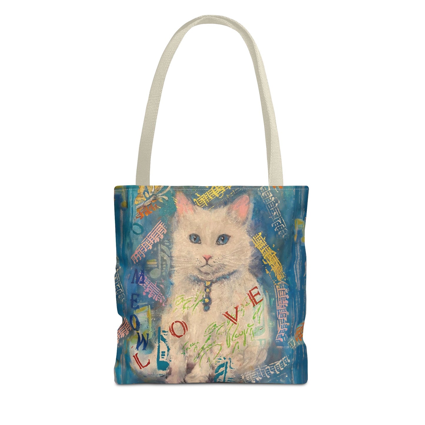 White Cat Love Tote Bag (AOP)