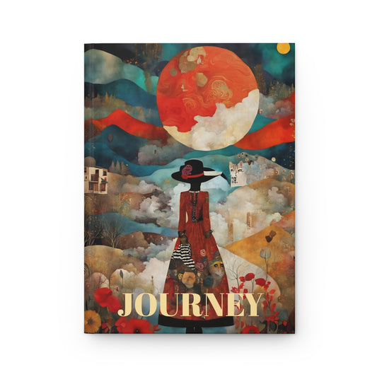 Moon and Poppies Journal hard Cover ,Notebook gift art Matte