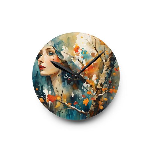 Fall  Acrylic Wall Clock