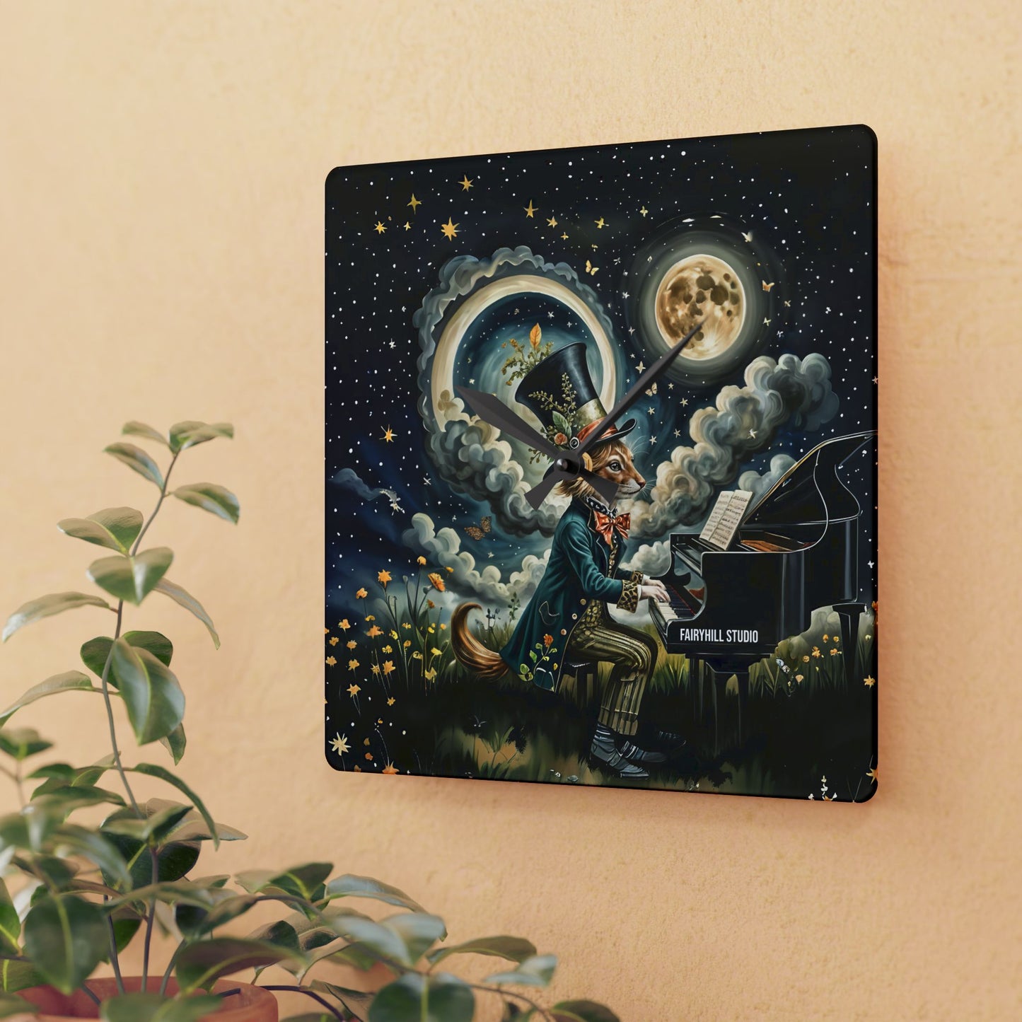 Acrylic Wall Clock MoonLight Sonata/Art