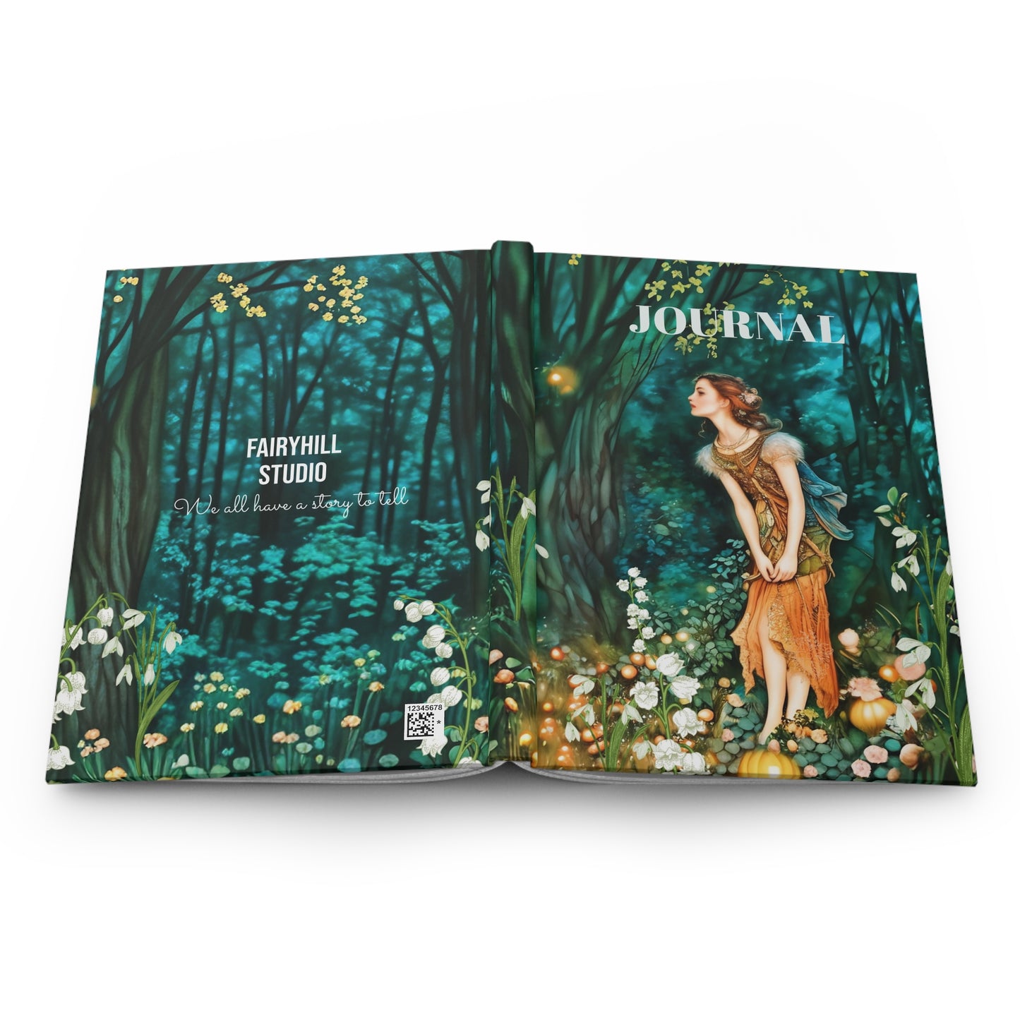 Hardcover Journal Matte - A Midsummer Fairy Forest art Journal desined by FairyHill Studio