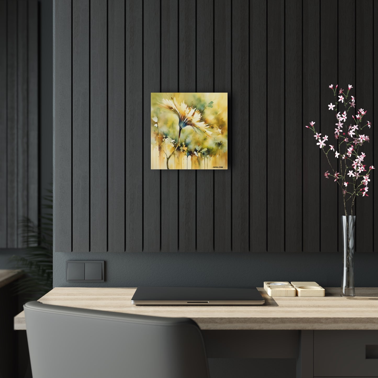 Art Acrylic Prints FairyHill Yellow flower Art