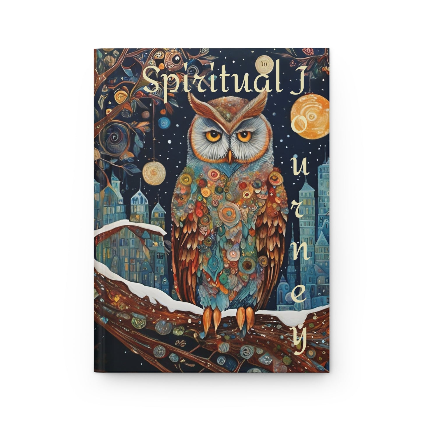 Hardcover Journal Owl Rumi "The beauty you see in me" Quote Art by Fairyhill Studio