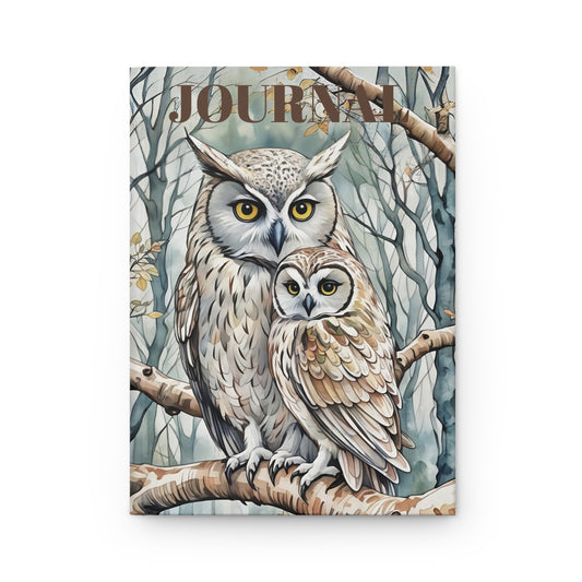Hardcover Journal Owl Family Art