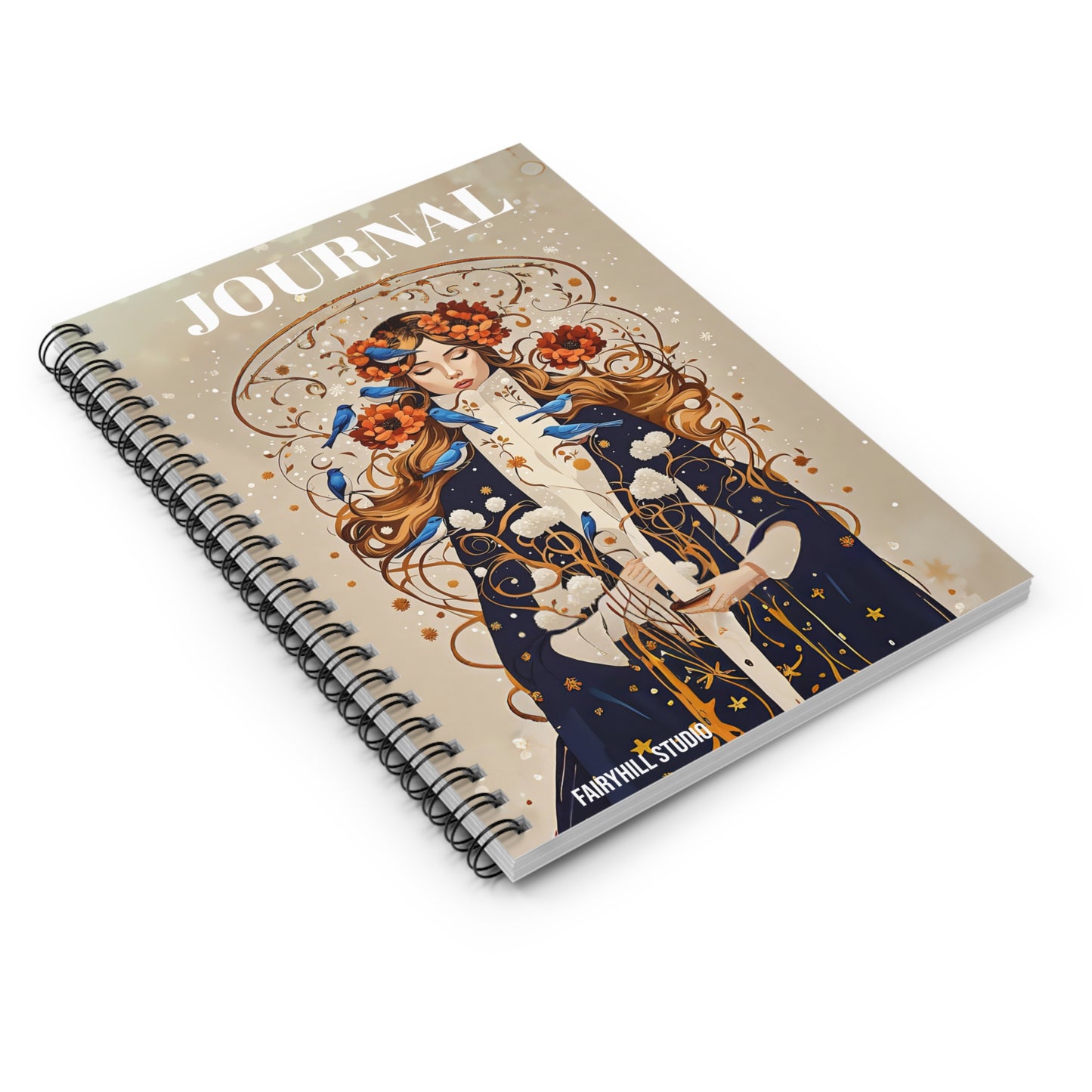 Spiral Notebook -Blue birds in winter / Art