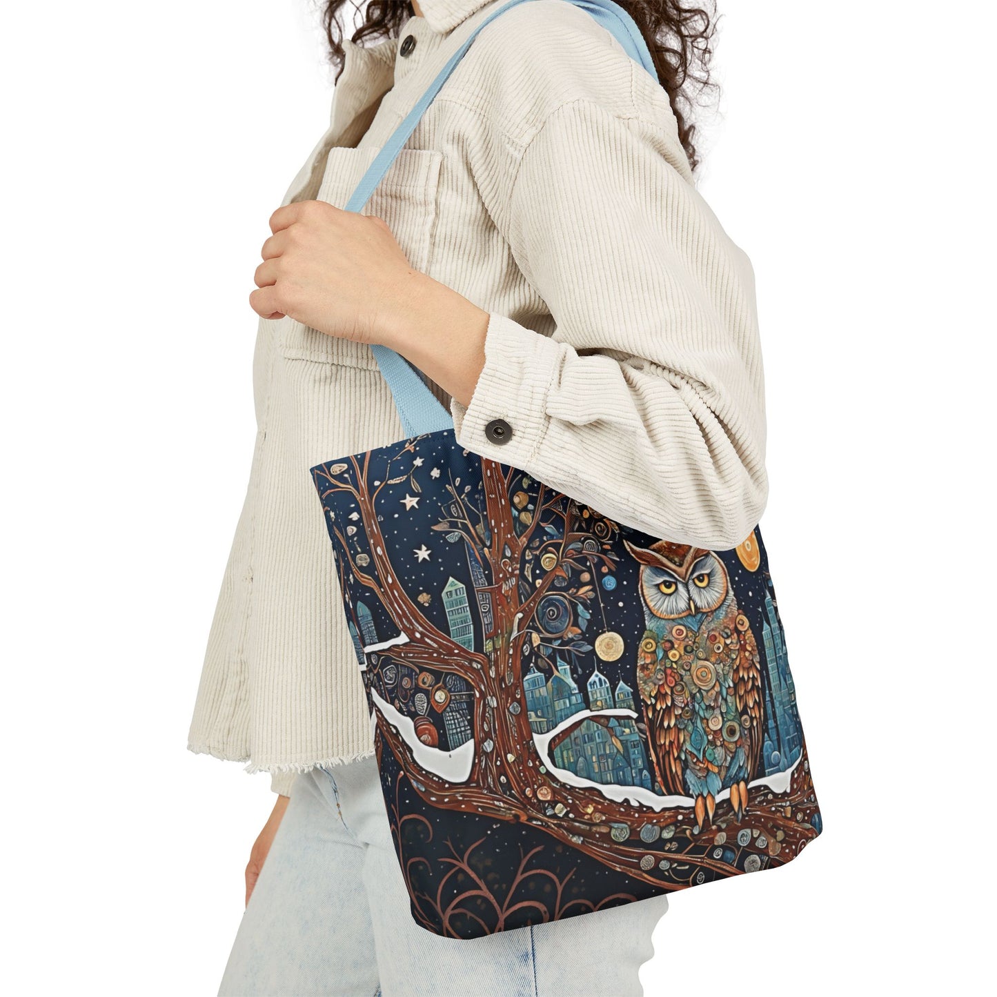 Colorful Night Owl-Inspired Canvas Tote Bag - Perfect for Beach Days, Eco-Friendly Shopping, and Summer Fun!