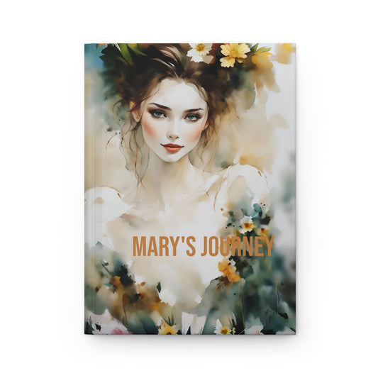 Hardcover Journal - Lovely Dreamy Girl in Flowers Art by Fairyhill Studio