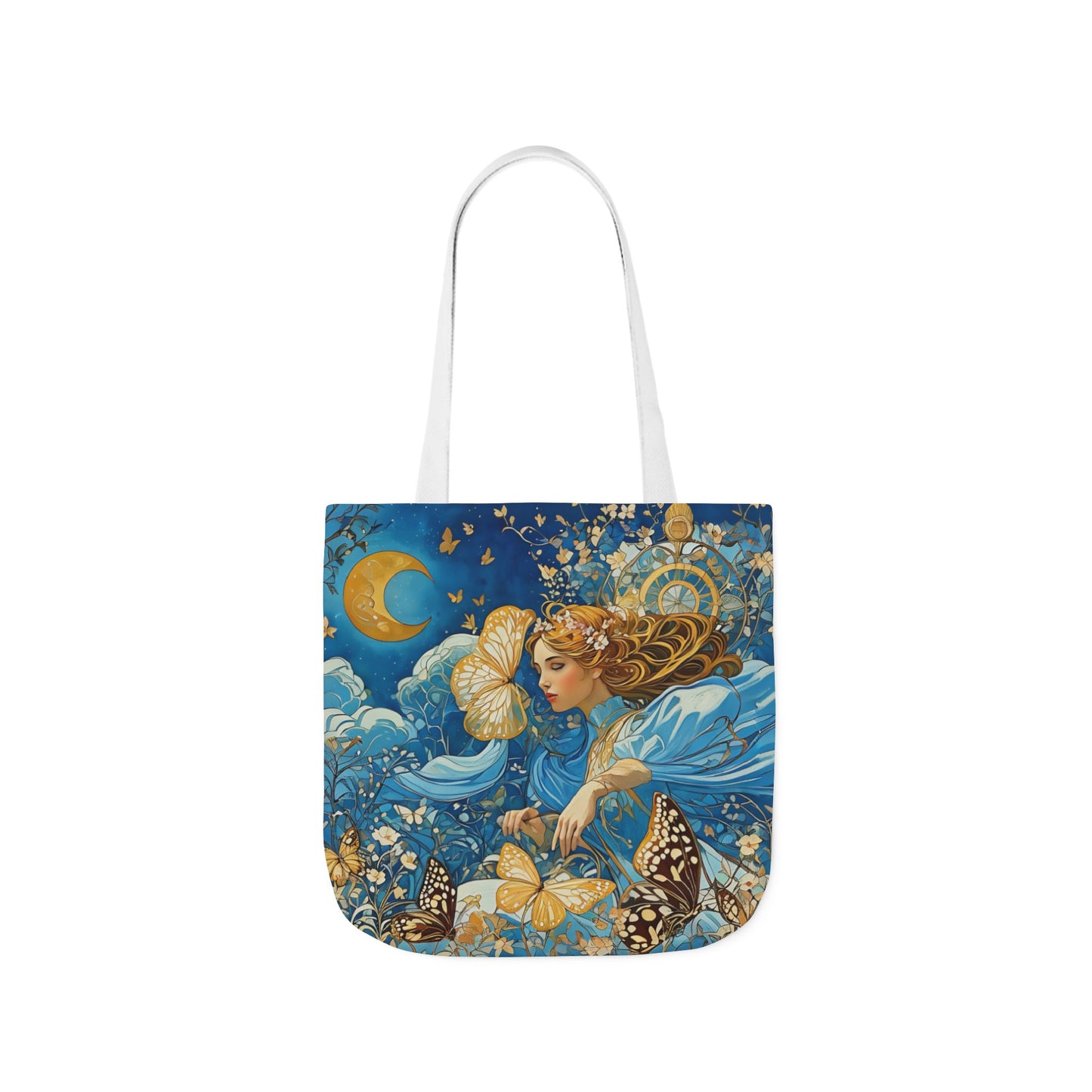 Colorful Moon Goddess-Inspired Canvas Tote Bag - Perfect for Beach Days, Eco-Friendly Shopping, and Summer Fun!