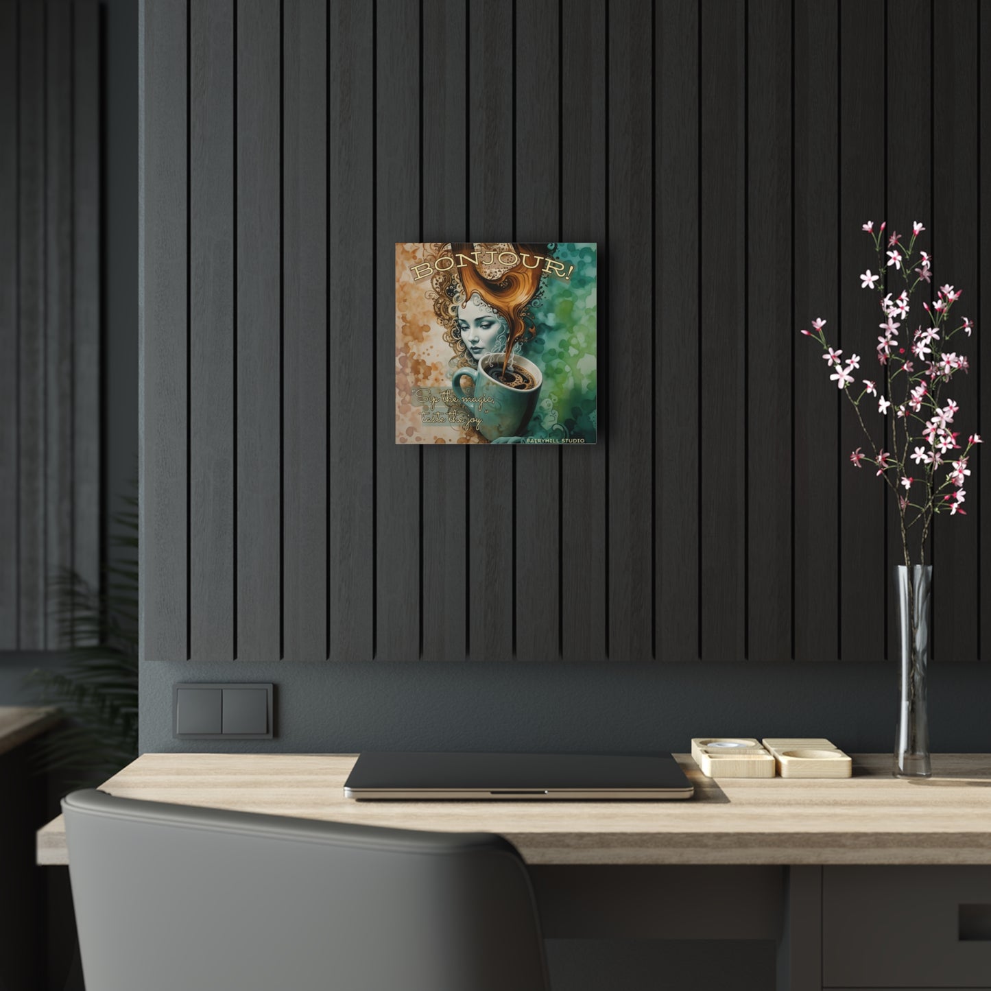 Inspirational Nature Acrylic Print -Bonjour Coffee Time
