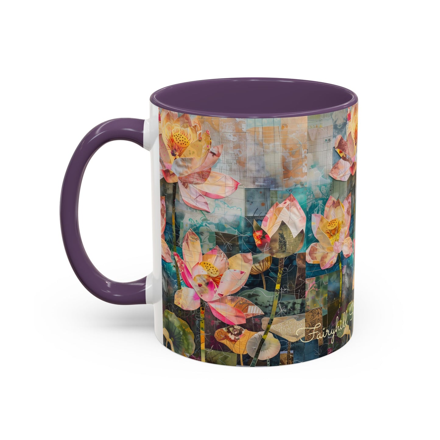 Coffee Mug Monet's pink Water lillies 11oz art by Fairyhill Studio