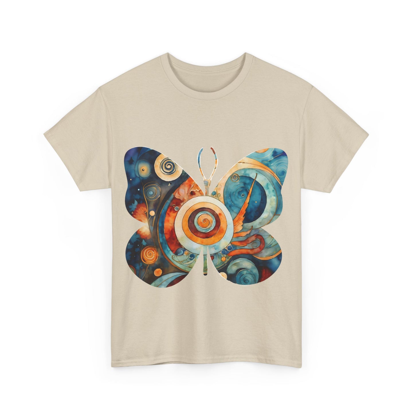 Colorful Abstract Butterfly Swirl Tee - Unisex Heavy Cotton