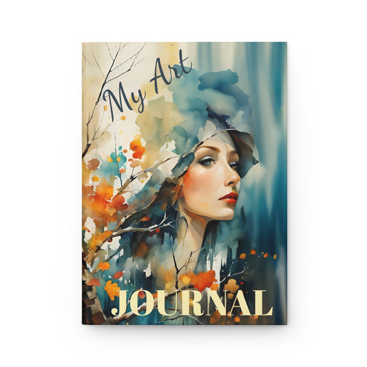 Artistic Hardcover Journal for Self-Reflection, Matte Finish, Nature-Inspired Design, Gift for Writers, Creative Journal, Forest Art