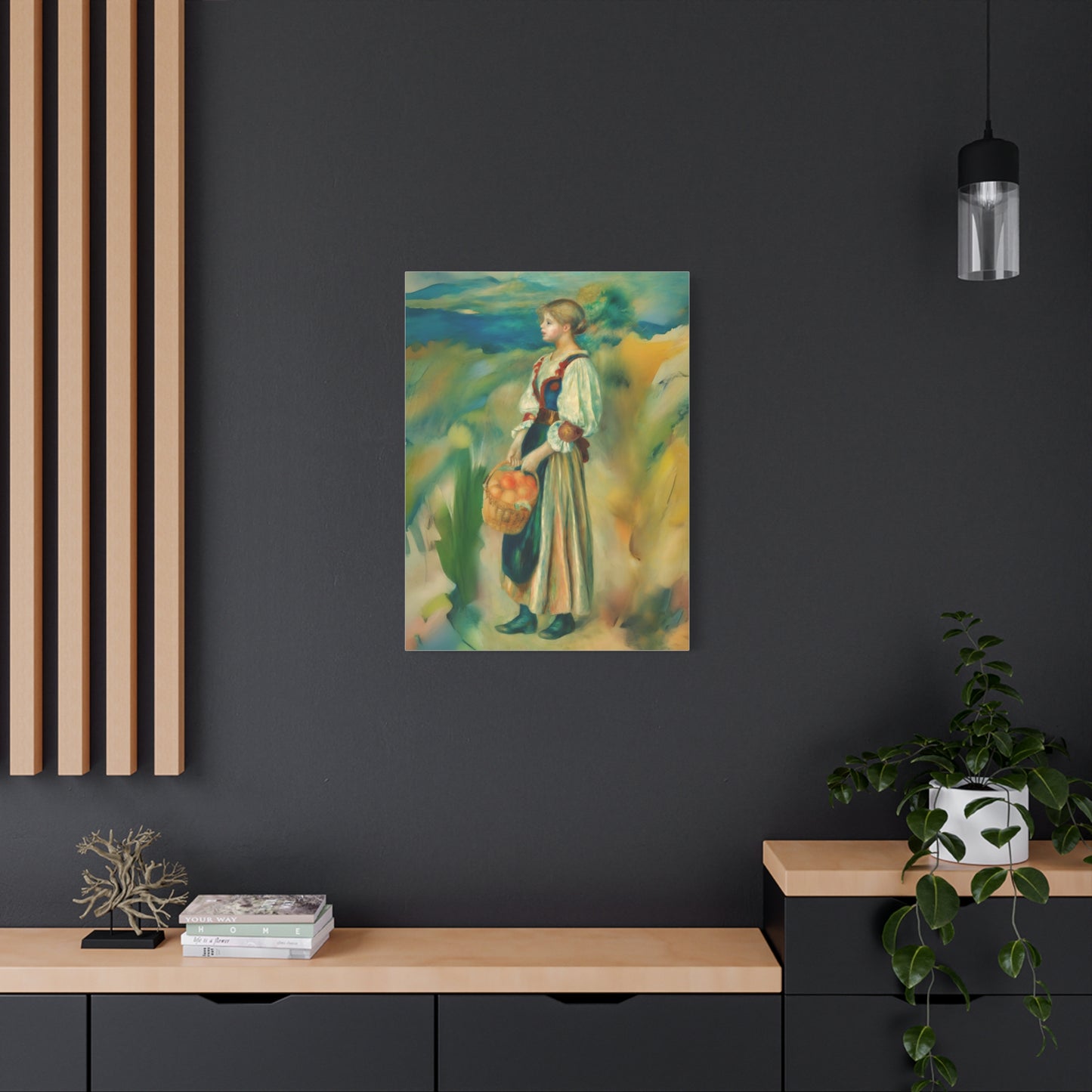 Canvas Print - Girl with a Basket of Oranges Art by Auguste Renoir