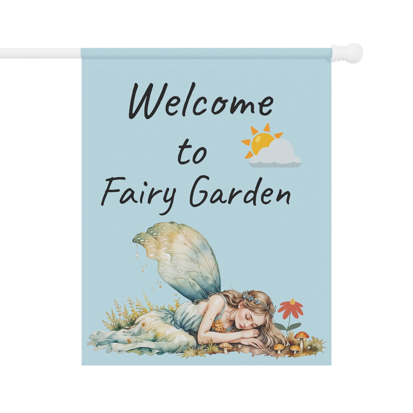 Whimsical Fairy Garden Banner - Welcome to Our Fairy Garden Outdoor Decor