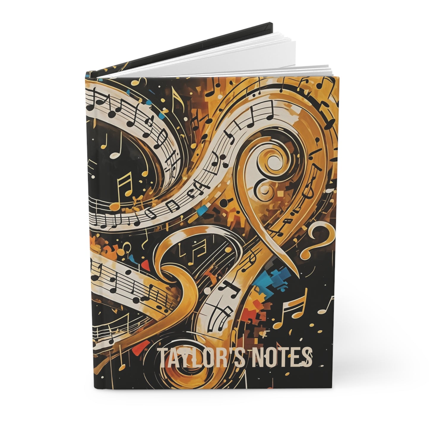 Custom Abstract Music Notes Hardcover Journal - Matte Finish