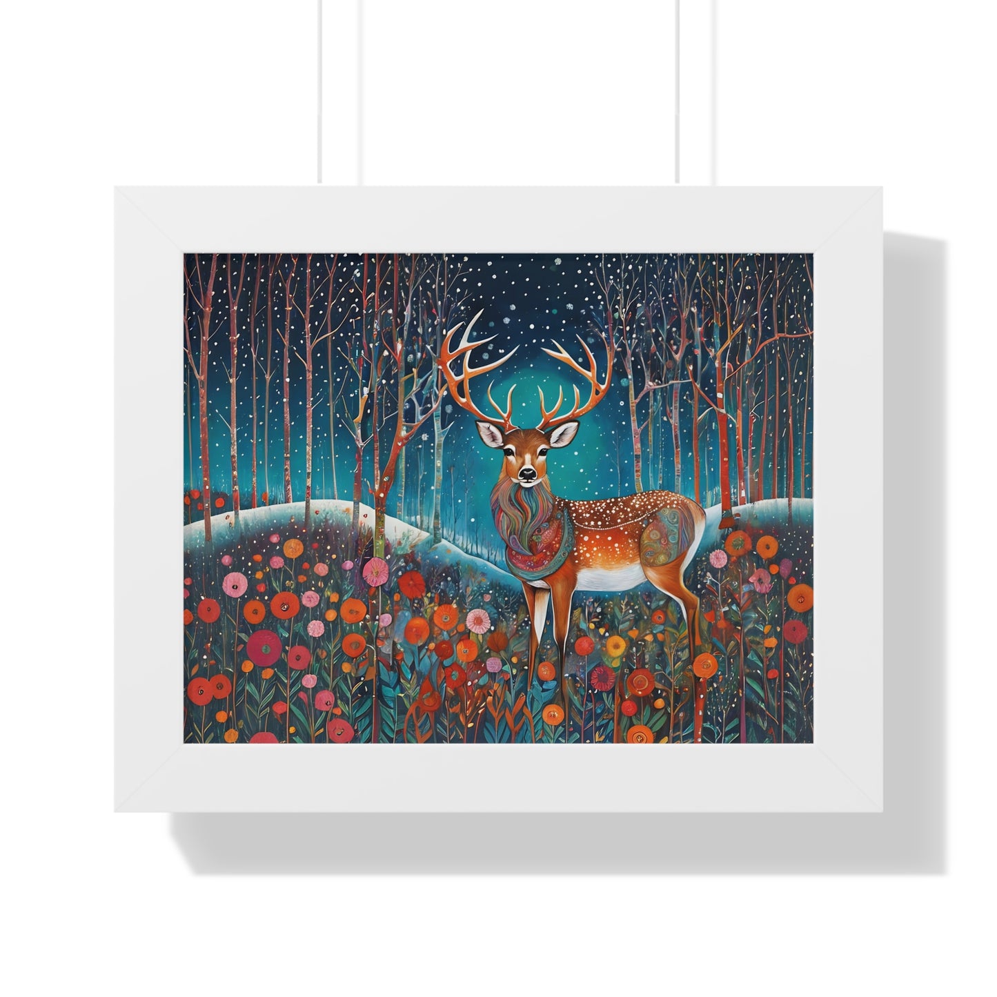 Framed Horizontal Magestic Deer  Poster Spiritual Rumi art Quote art by Fairyhill Studio