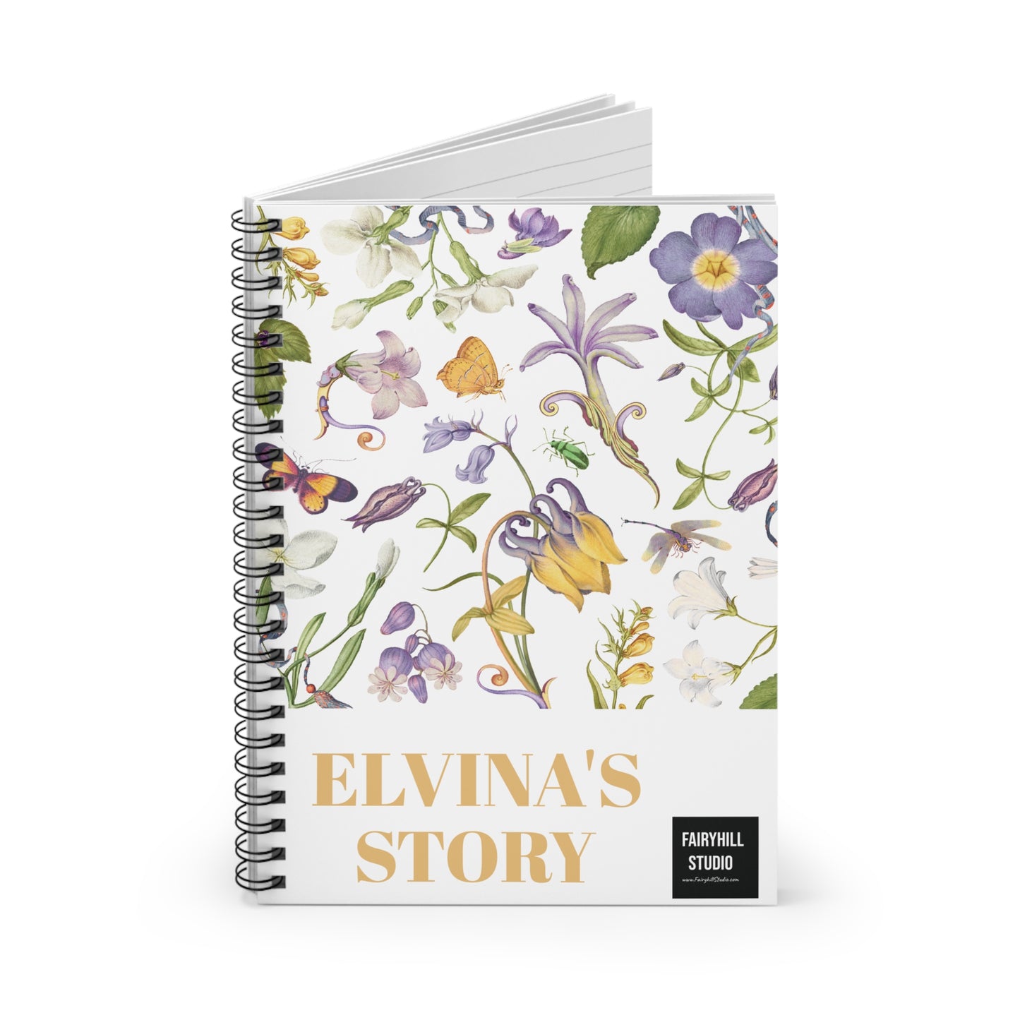 Personalized Wild flowers Spiral Notebook - Ruled Line