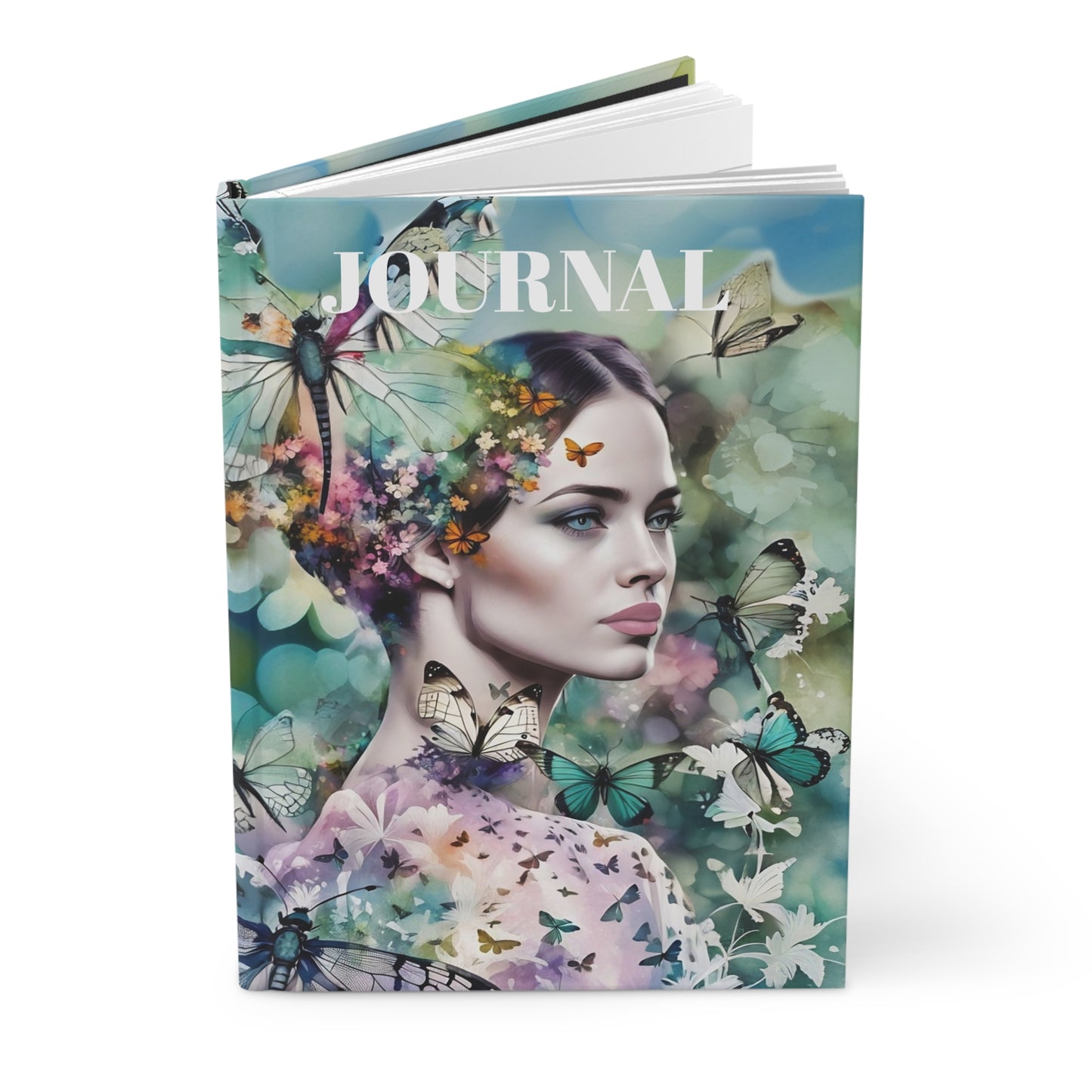 Hardcover Journal Matte - Butterfly Heaven Sanctuary Art by Fairyhill Studio