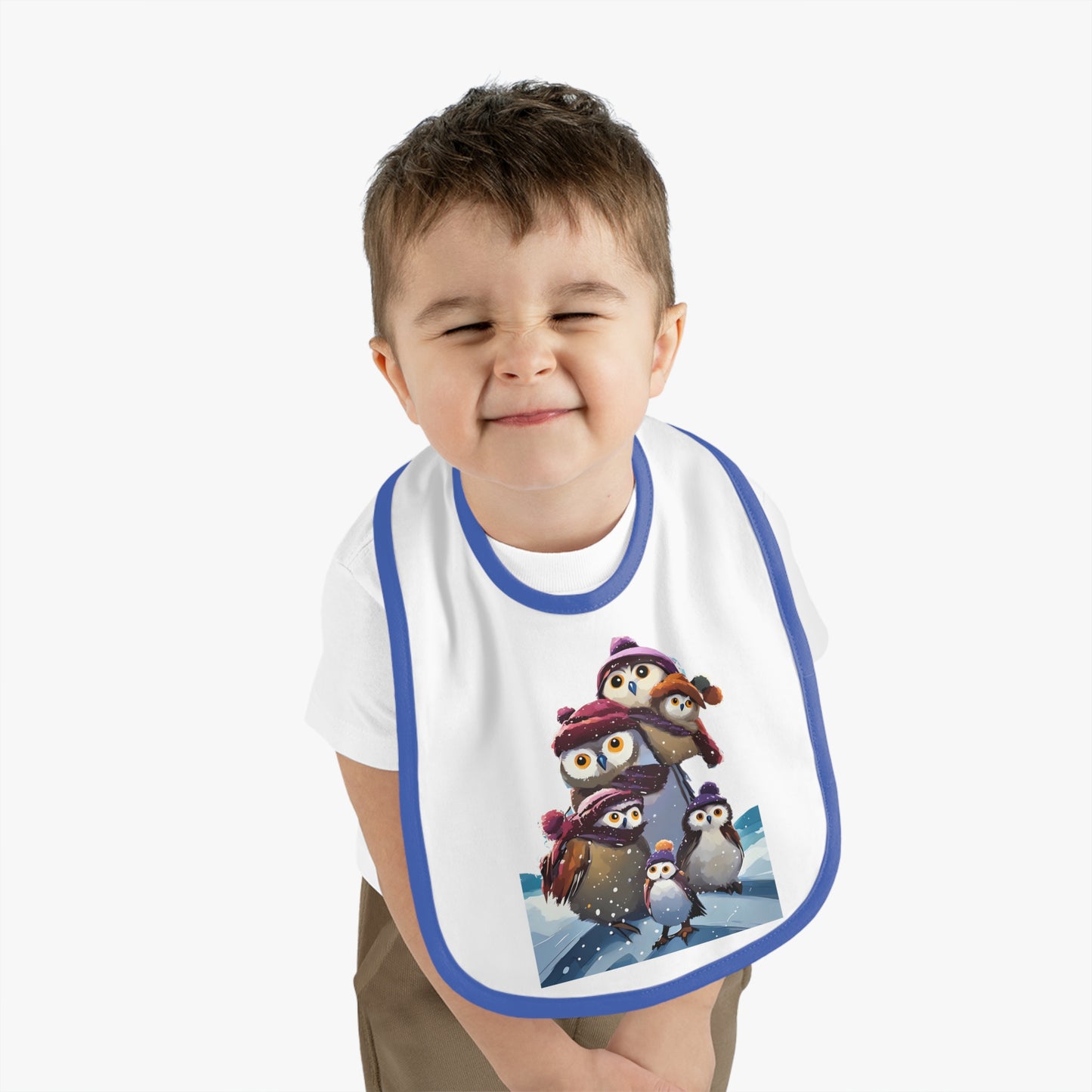 Bib - Penguin Family in Winter Snow Holiday Art