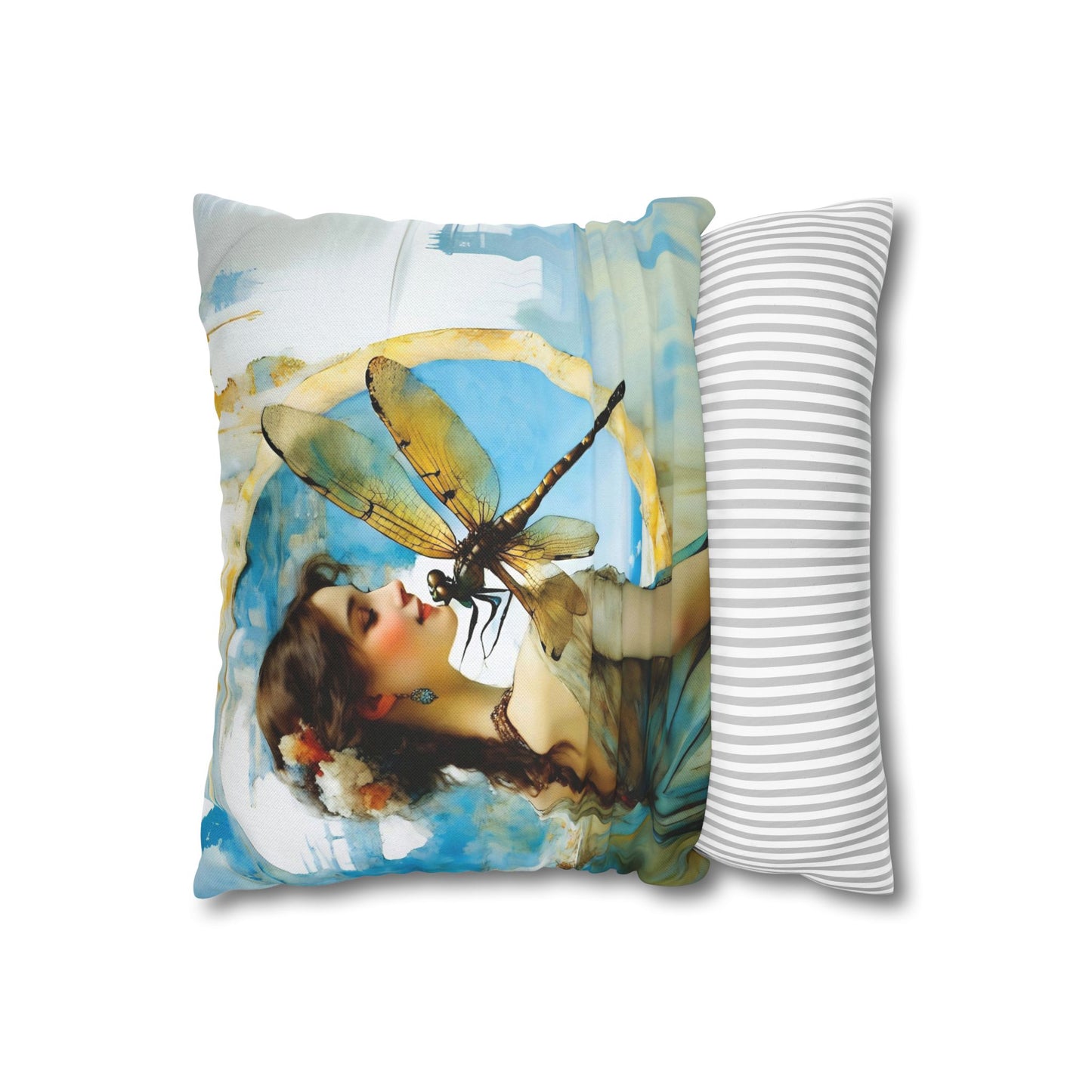 Elegant Dragonfly Art Pillowcase | Decorative Cushion Cover, Home Decor, Gift Idea, Bohemian Style, Christmas Decoration