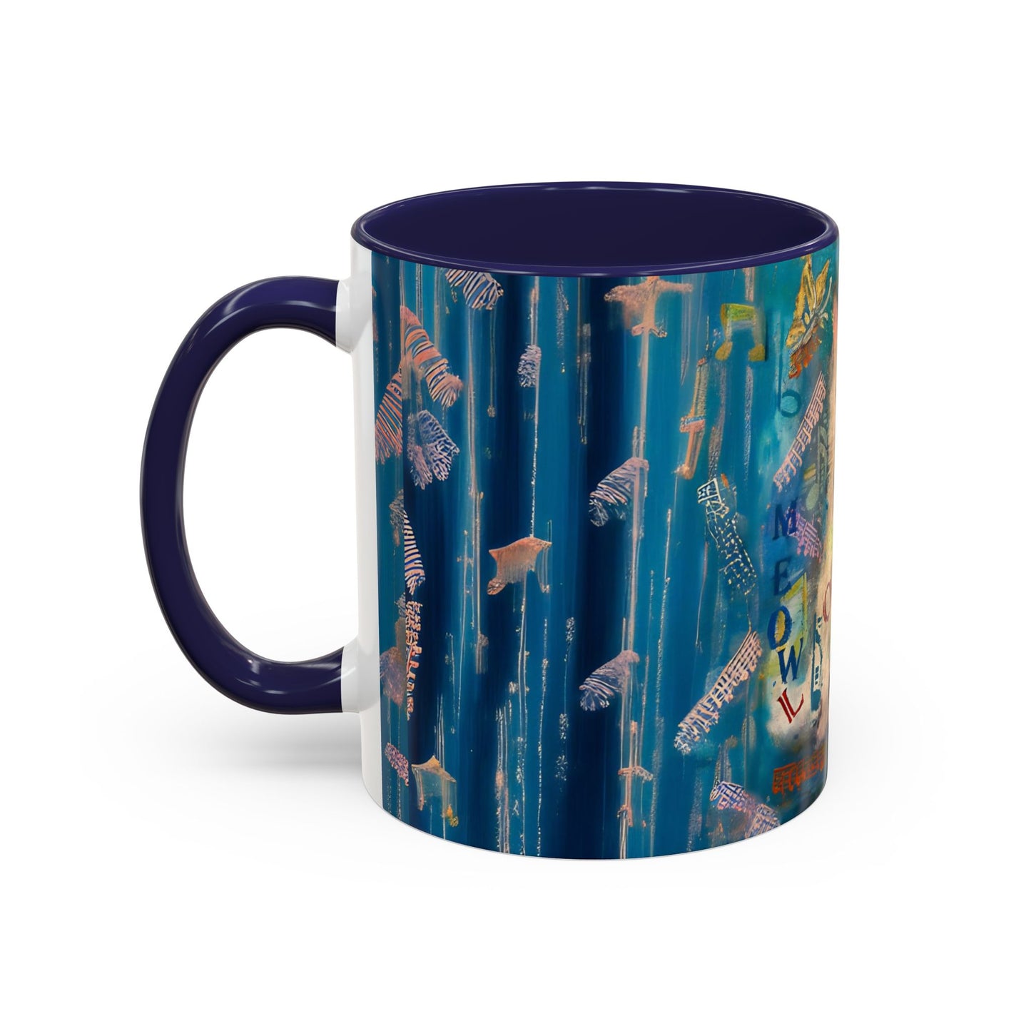 Mug White Cat Love Art