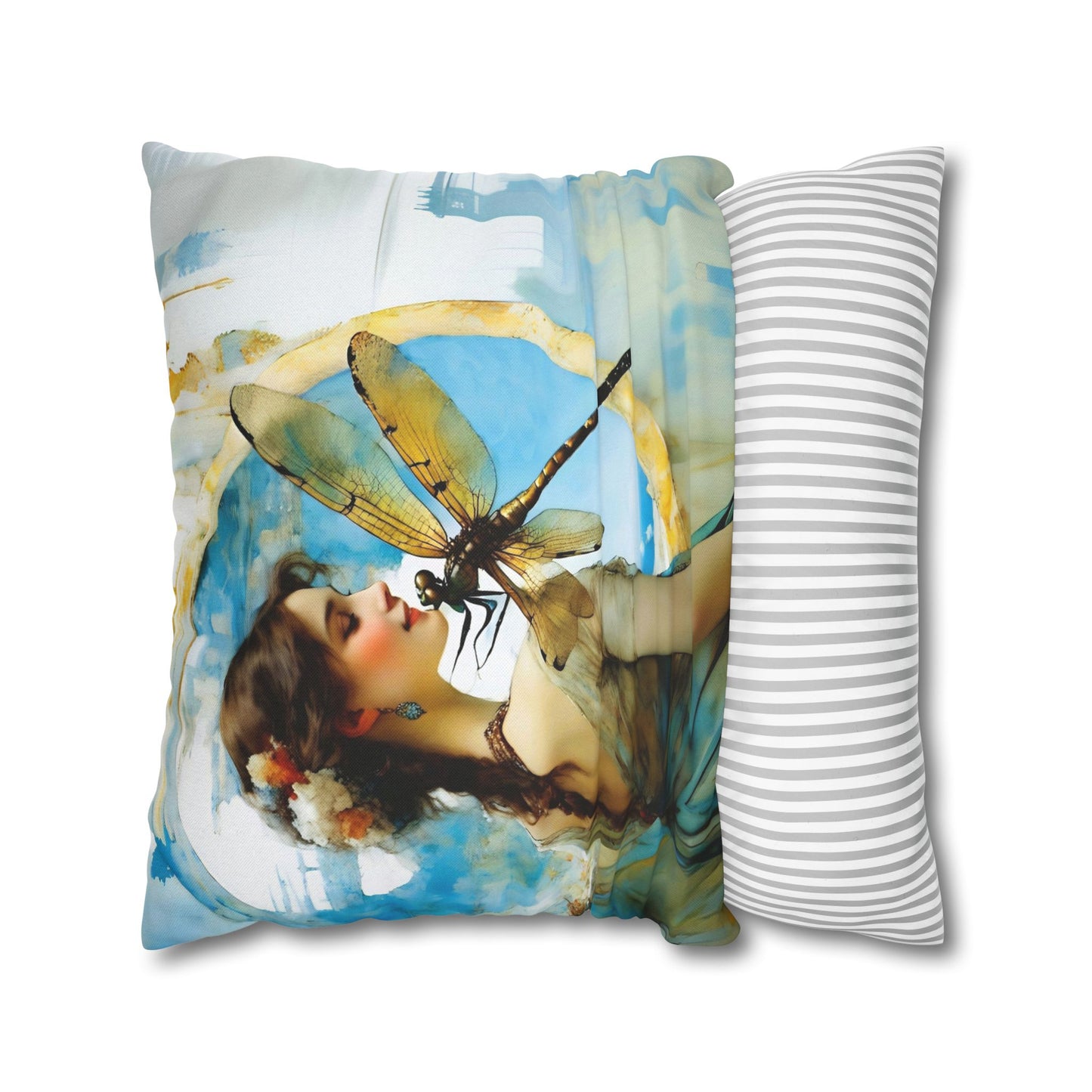 Elegant Dragonfly Art Pillowcase | Decorative Cushion Cover, Home Decor, Gift Idea, Bohemian Style, Christmas Decoration
